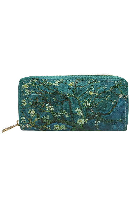 Van Gogh Almond Blossom Printed Zip Purse Wallet PU Waterproof