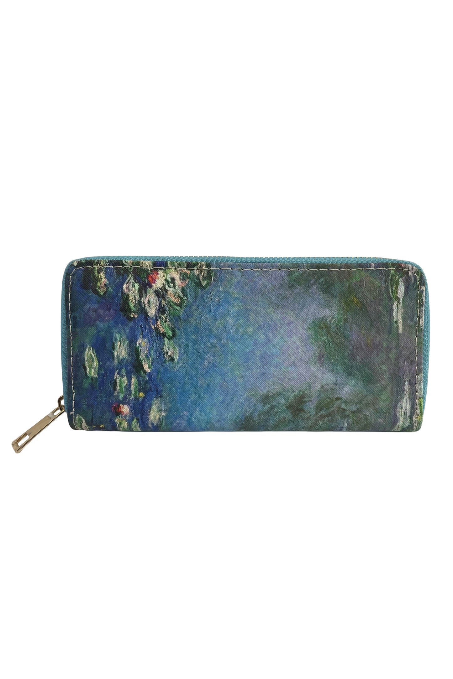 Claude Monet Water Lilies Printed Zip Purse Wallet PU Waterproof