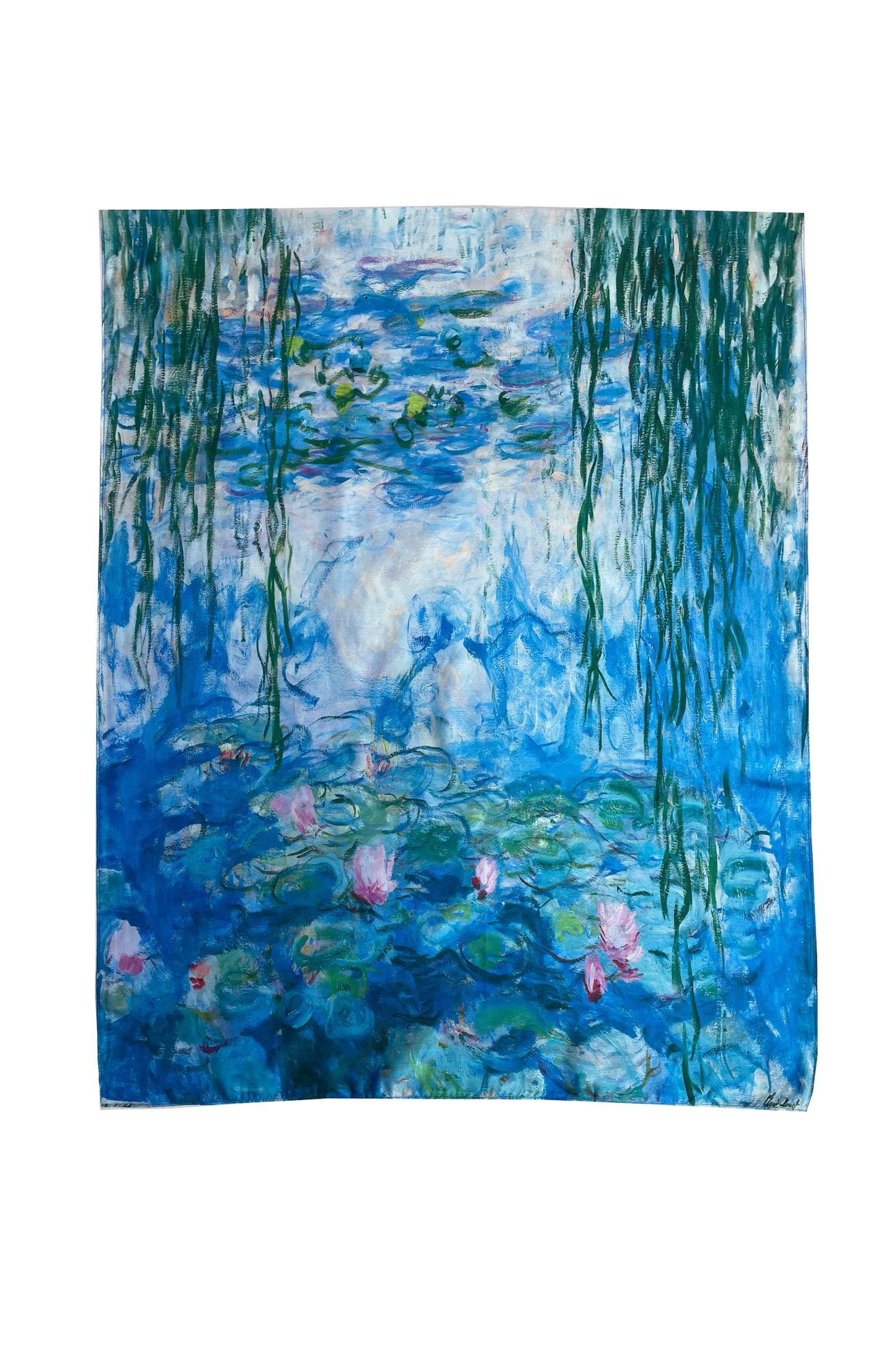 Claude Monet Water Lilies Print Silk Scarf Wrap Shawl Pashmina Throw