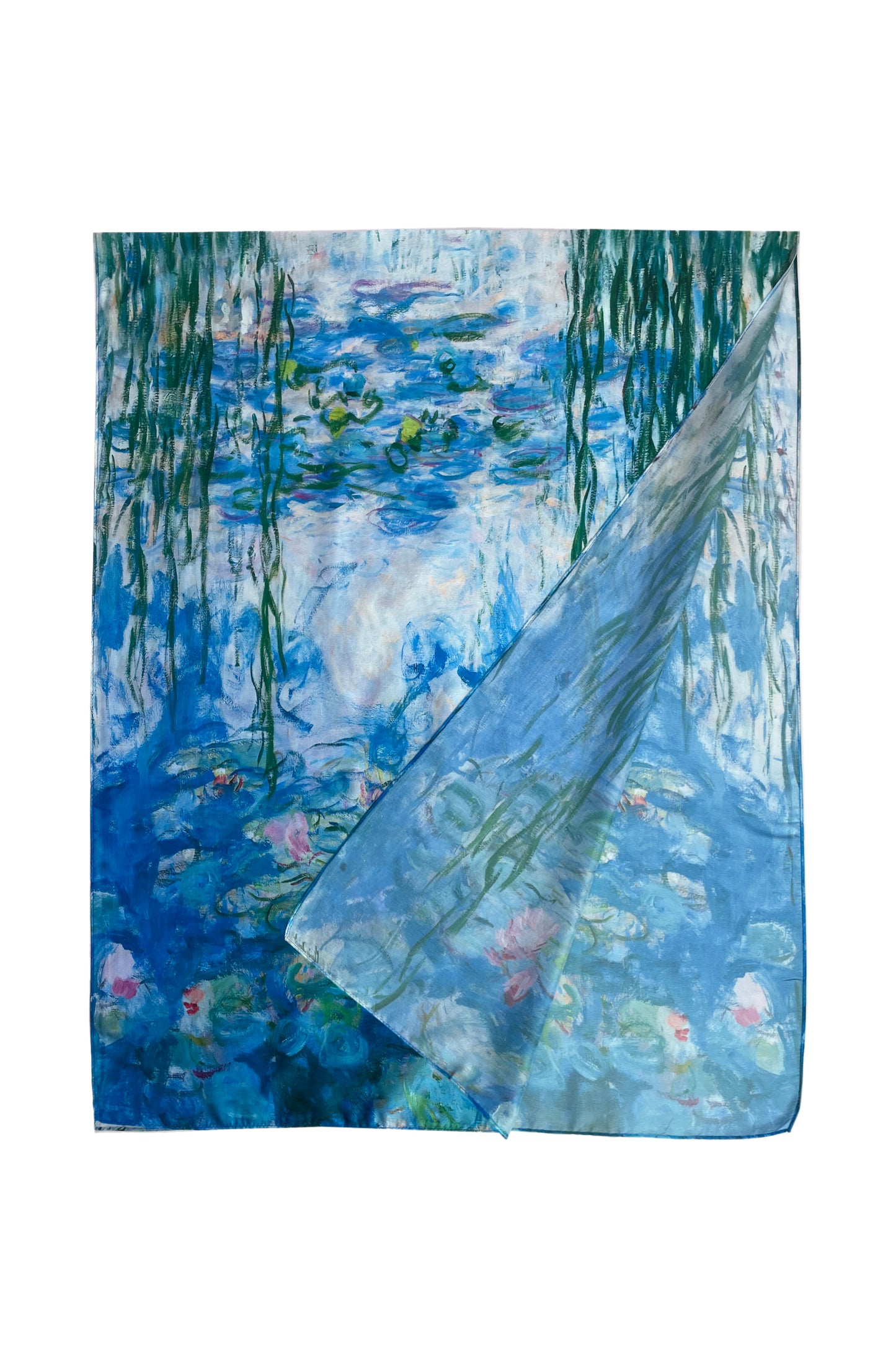 Claude Monet Water Lilies Print Silk Scarf Wrap Shawl Pashmina Throw