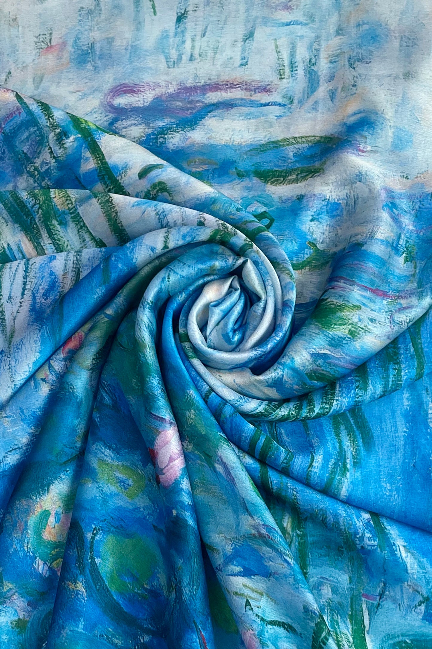 Claude Monet Water Lilies Print Silk Scarf Wrap Shawl Pashmina Throw