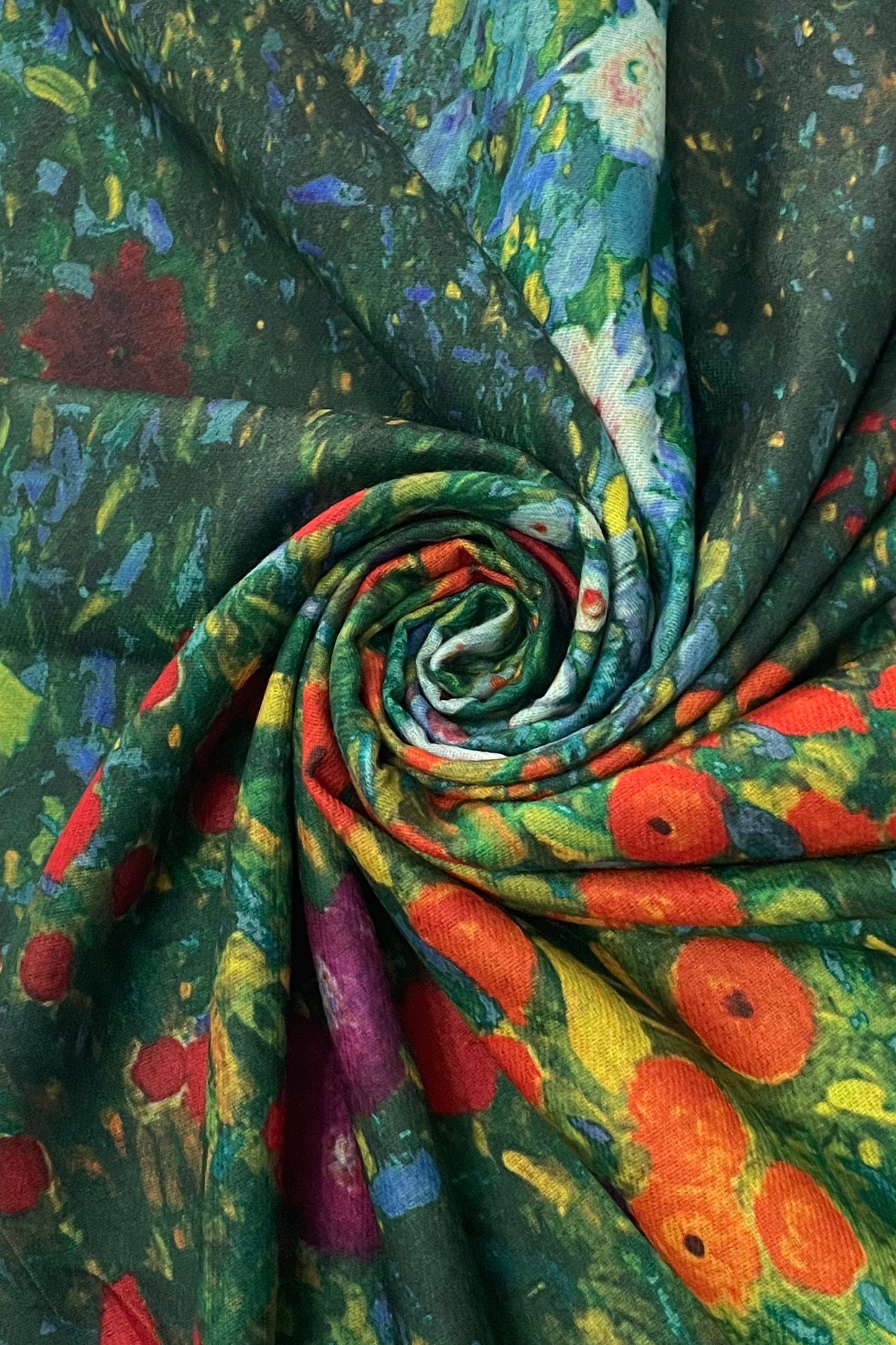 Gustav Klimt Flower Garden Printed Wool Scarf Wrap Shawl Pashmina Throw