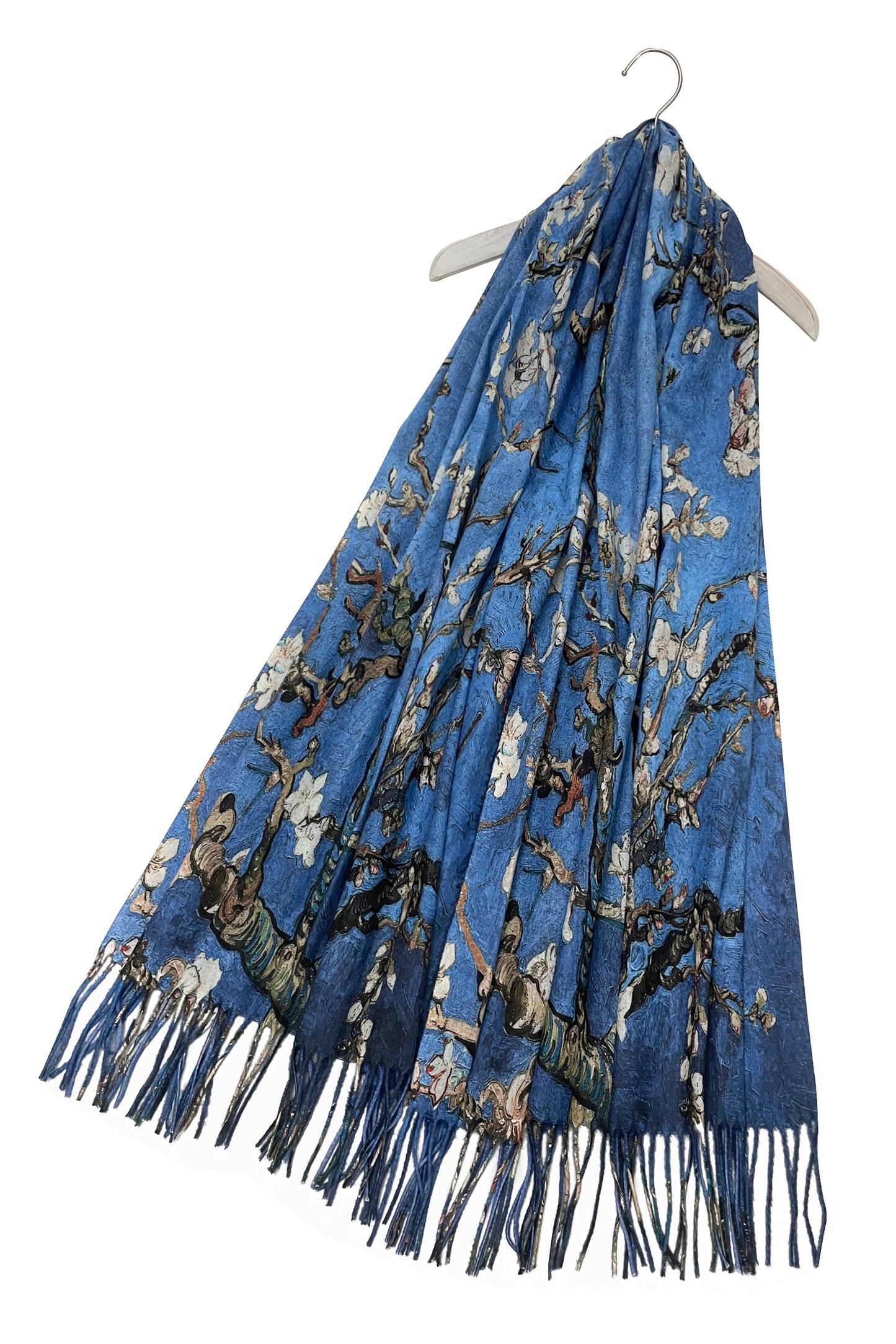 Van Gogh Almond Blossom Print Wool Tassel Scarf Wrap Shawl Pashmina Throw