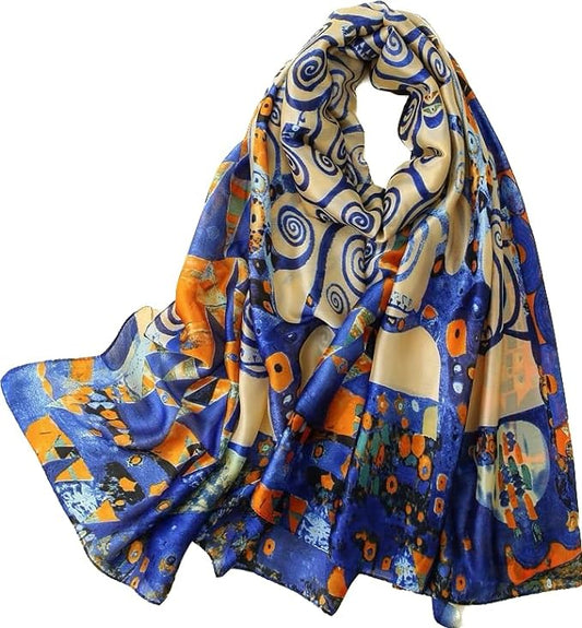 Gustav Klimts Tree of Life Print Silk Scarf Wrap Shawl Pashmina Throw